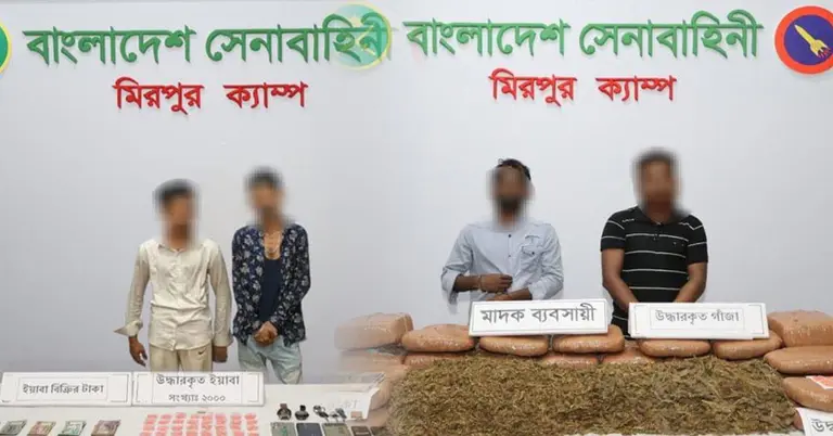 কিশোর গ্যাং লিডার ও মাদক ব্যবসায়ীসহ গ্রেপ্তার ৪